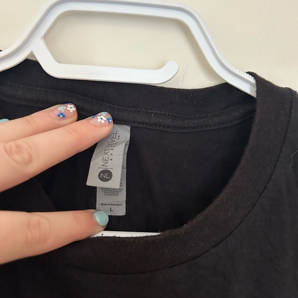 Next Level Apparel Black and White Sunburst Tee - Picture 3 of 5